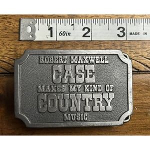 Vintage HIT LINE Robert Maxwell Case USA Country Music Belt Buckle RARE